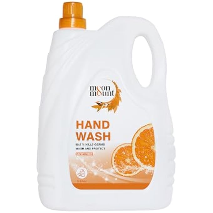 Moon & Mount HAND WASH PROTECTION FROM GERMS, HAND WASH LIQUIDS 5 LITER LIQUID HANDWASH FOR EVERYDAY USE (ORANGE) - Image 1